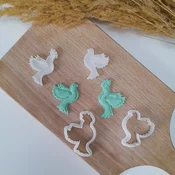 KREATIVNI SLATKIŠI Modla za kolace i ukrase Par golubova, 8 cm, 2 komada, Bela