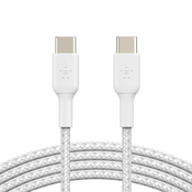 Belkin pleteni kabel USB-C - USB-C, 1 m, bel