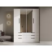 Garderobna omara Fresno 182 (Bela) Bela, 225x170x60cm, Vrata omareVrata omare: S tečaji