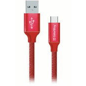 ColorWay podatkovni kabel Usb /USB-C/ 1m/ 2,1A/ rdeča
