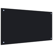 vidaXL Kuhinjska zaščitna obloga črna 90x50 cm kaljeno steklo
