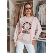 Bluza damska oversize z nadrukiem LALA VIBE różowa Dstreet