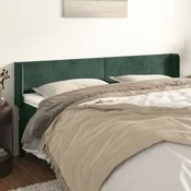 Vidaxl vidaXL Vzglavje s krilci temno zeleno 183x16x78/88 cm žamet