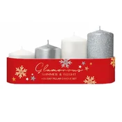 Adventne sveče GLAMOROUS MIX d5x5/6,5/8/9,5cm