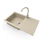 Set pomivalno korito Izola + enoročna armatura BAS-1 (bež)