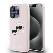 Karl Lagerfeld Etui Karl Lagerfeld Silicone Karl&Choupette MagSafe za iPhone 15 Pro - roza