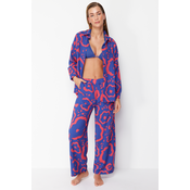 Trendyol Abstract Patterned Woven Shirt Pants Set