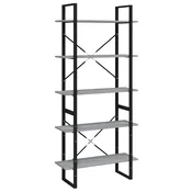Vidaxl Knjižna omara 5-nadstropna siva sonoma 80x30x175 cm inženske les