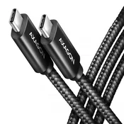 AXAGON bucm4x-cm10ab kabel usb-c - usb-c, usb4 gen 3x2 1m, pd 240w, 8k hd, alu, pleten črn