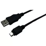 USB 2.0 A-B mini kabel, A muški - mini B muški, crni, 1.5m