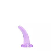 shumee Majhen dildo s priseskom, kristalno čist, Realrock 11,5 cm, vijoličen
