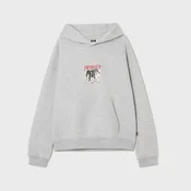 Cropp - Dukserica sa kapuljacom i printom - light grey
