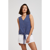 Marisse Womens Blouse L-Ts-4422 White_Navy