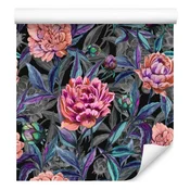 Fototapeta Čudoviti pisani cvetoči peonies v akvarelnem slogu 50x1000 cm