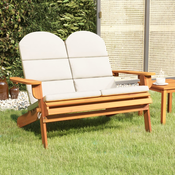 vidaXL Vrtna klop adirondack z blazinami 126 cm trden akacijev les