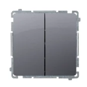 shumee Simon Basic dvojno stopniščno stikalo 10AX, 250V mat srebrno BMW6/2.01/43