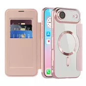 Etui SmartMag Book z Magsafe tehnologijo in RFID denarnico za iPhone Air - pink
