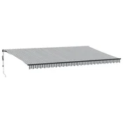 Vidaxl Avtomatsko zložljiva tenda z LED antracit in bela 600x300 cm