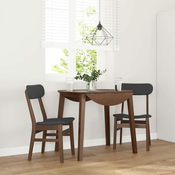 shumee vidaXL Jedilni stoli z blazinami 2 kosa Brown Solid Wood Rubber