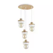Luster na sajli LARSO 4xE27/15W/230V bijela/bež