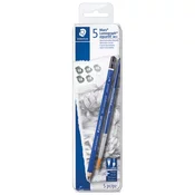 Olovka grafitna pk5+kist u metalnoj kutiji Mars Lumograph aquarell DesignJourney Staedtler 100A G6!!