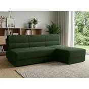 PROMOCIJA Raztegljiva dvostranska sedežna garnitura v obliki črke L TAVERO SLIM 201x140 cm, temno zelena II. kakovost