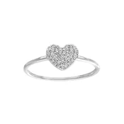 DIAMANT LETERNEL Prstan Ring aus 750 Weißgold mit 0.13 Karat Diamant Herz-Design zlata