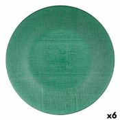 Plakans škivis Zelena Staklo 32,5 x 2,5 x 32,5 cm (6 kom.)