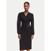 Rinascimento Cocktail obleka CFC0130446003 Črna Slim Fit