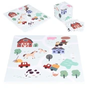 ECO TOYS Edukativna puzzle podloga za igru, 90,5x90,5cm, Farma 01
