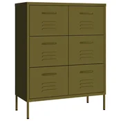 Vidaxl Omarica s predali olivno zelena 80x35x101,5 cm jeklo