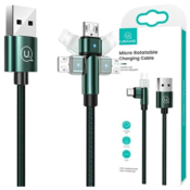 USAMS USAMS VRTLJIV BRIDED KABEL U60 2A MICRO USB 1M ZA TELEFONE ZELEN, (21980407)