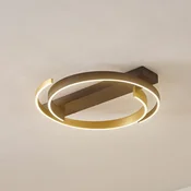 Lucande LED stropna svetilka Natsuma, črna/zlata, kovina, O 50 cm - Dnevna soba/jedilnica - Sodobni - peščena črna, zlata - Plastika