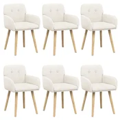 vidaXL vidaXL Jedilni stoli 6 pcs Bouclé Krem 59 x 57 x 85 cm, (5000296867)