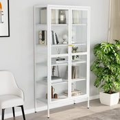 Ormaric za izlaganje bijeli 90x40x180 cm celik i kaljeno staklo