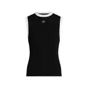 Karl Lagerfeld Top z naramnicami  črna / bela