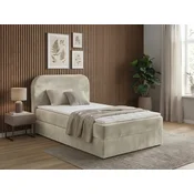 Oblazinjena postelja boxspring FORENA 90x200 cm kremna Vzmetnica: Vzmetnica Bonell