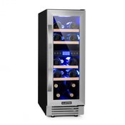 Klarstein Vinovilla Duo17 , dvoconska vinoteka, hladilnik, 53l, 17 steklenic, 3 - barvna LED osvetljava, steklena vrata, srebrna - Klarstein