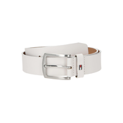 Tommy Hilfiger za moške. AM0AM08360 Nov usnjen pas Denton 3.5 bele barve (110 cm), Bela, Priložnostno