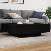 Stolic za kavu s LED svjetlima crni 100x100x31 cm