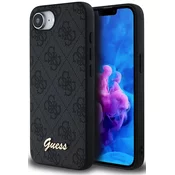 Ovitek Guess Case 4G Script Logo MagSafe ovitek za iPhone 16e črn (GUHMPSE4HG4SHK)