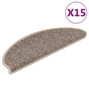 Vidaxl Samolepilne preproge za stopnice sisal 15 kosov 65x21x4 cm