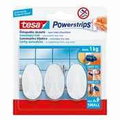 Tesa Kuka za ljepilo Adhesive hook, oval, small, white, Powerstrips