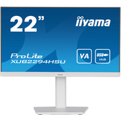 IIIYAMA ProLite monitor XUB2294HSU-W2 22 3-stranski brez robov, nastavljiv po višini, bel, plošča VA, HDMI