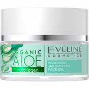 Eveline Cosmetics Organic Aloe+Collagen matirajuci gel za lice 50 ml