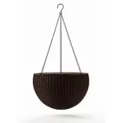 KETER Viseči cvetlični lonec Keter Hanging Sphere, ratan videz, viski rjav, okrogel