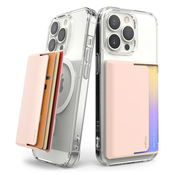 Žep za kartice in dokumente Ringke Magnetic Side Slot Card Holder - peach pink