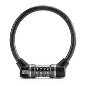Rockbros 87639-4 kolesarska ključavnica na kodo, jeklena 30 cm, črna