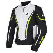 Ženska motociklistička jakna RSA Wasp bijelo-crno-fluo žuta