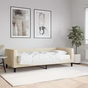 Dnevna postelja z vzmetnico krem 90x200 cm blago